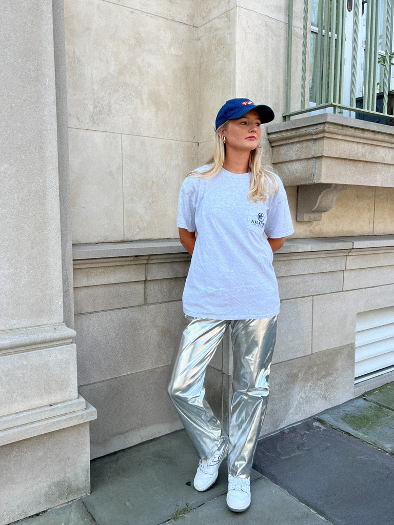 Blonde Palm - Liza Metallic Pants - Silver Metallic Pants