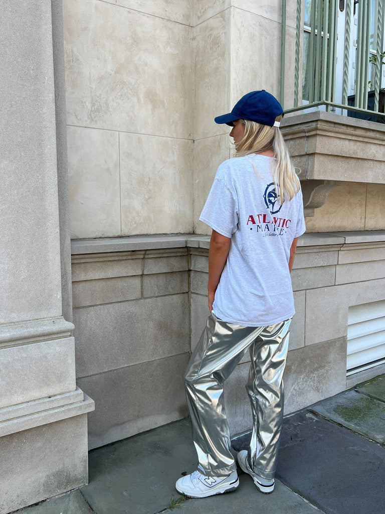 Blonde Palm - Liza Metallic Pants - Silver Metallic Pants